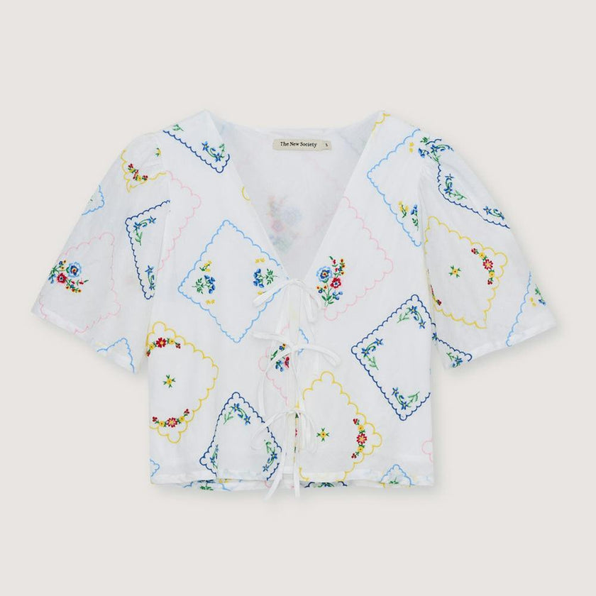 Jacinthe Woman Shirt Multicolor Embroidery