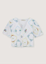 Jacinthe Woman Shirt Multicolor Embroidery
