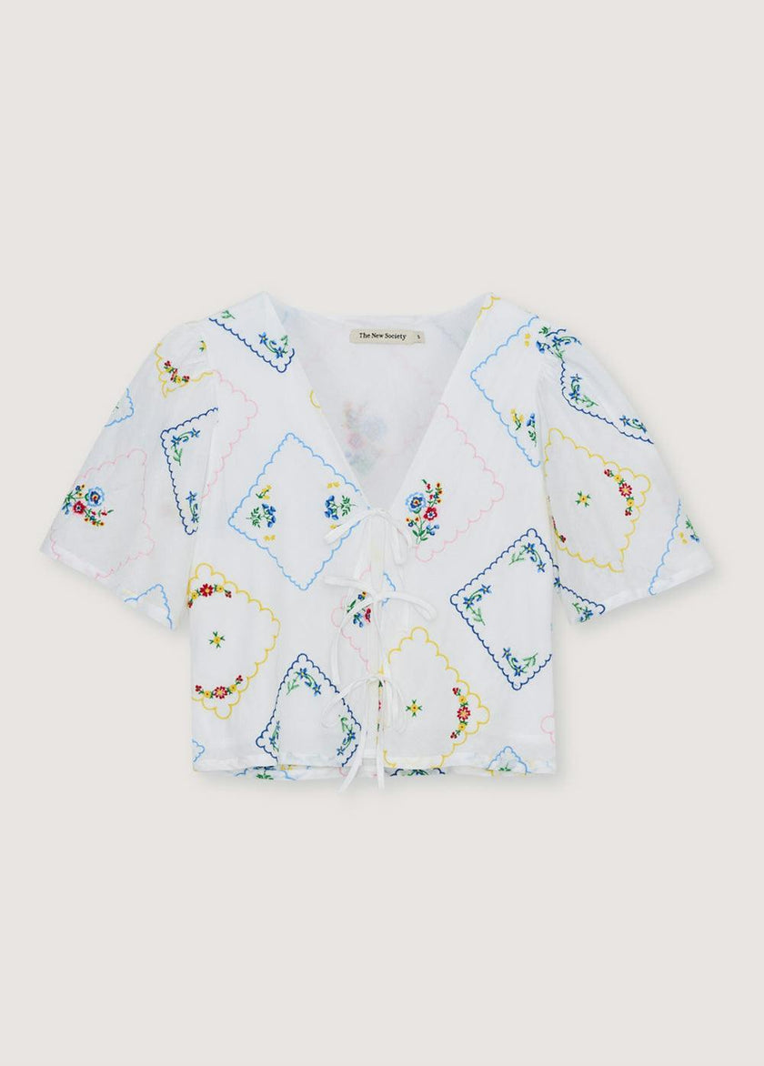 Jacinthe Woman Shirt Multicolor Embroidery
