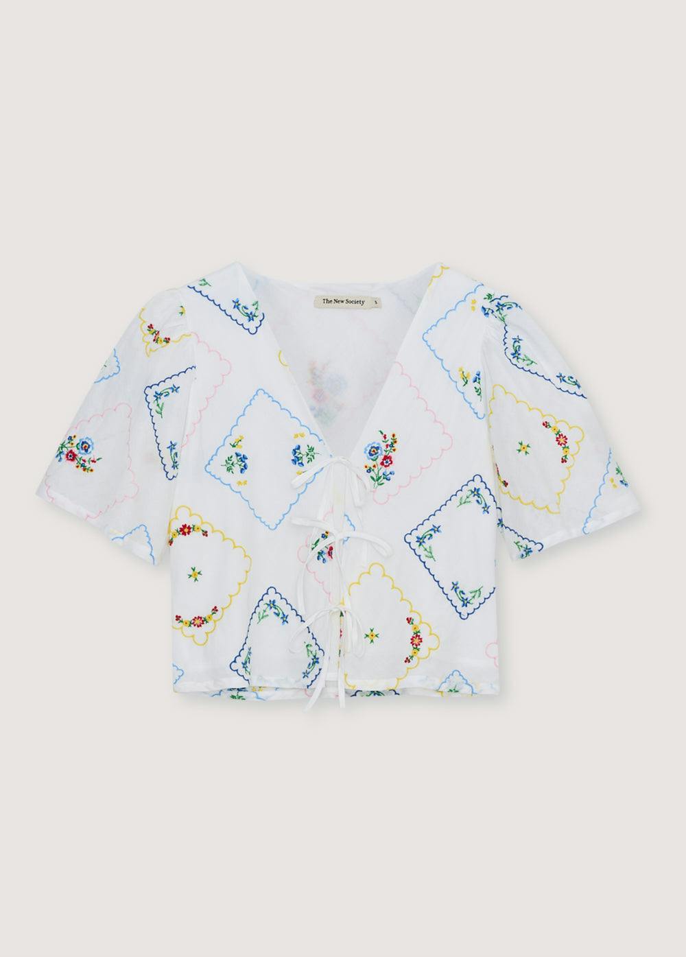 Jacinthe Woman Shirt Multicolor Embroidery