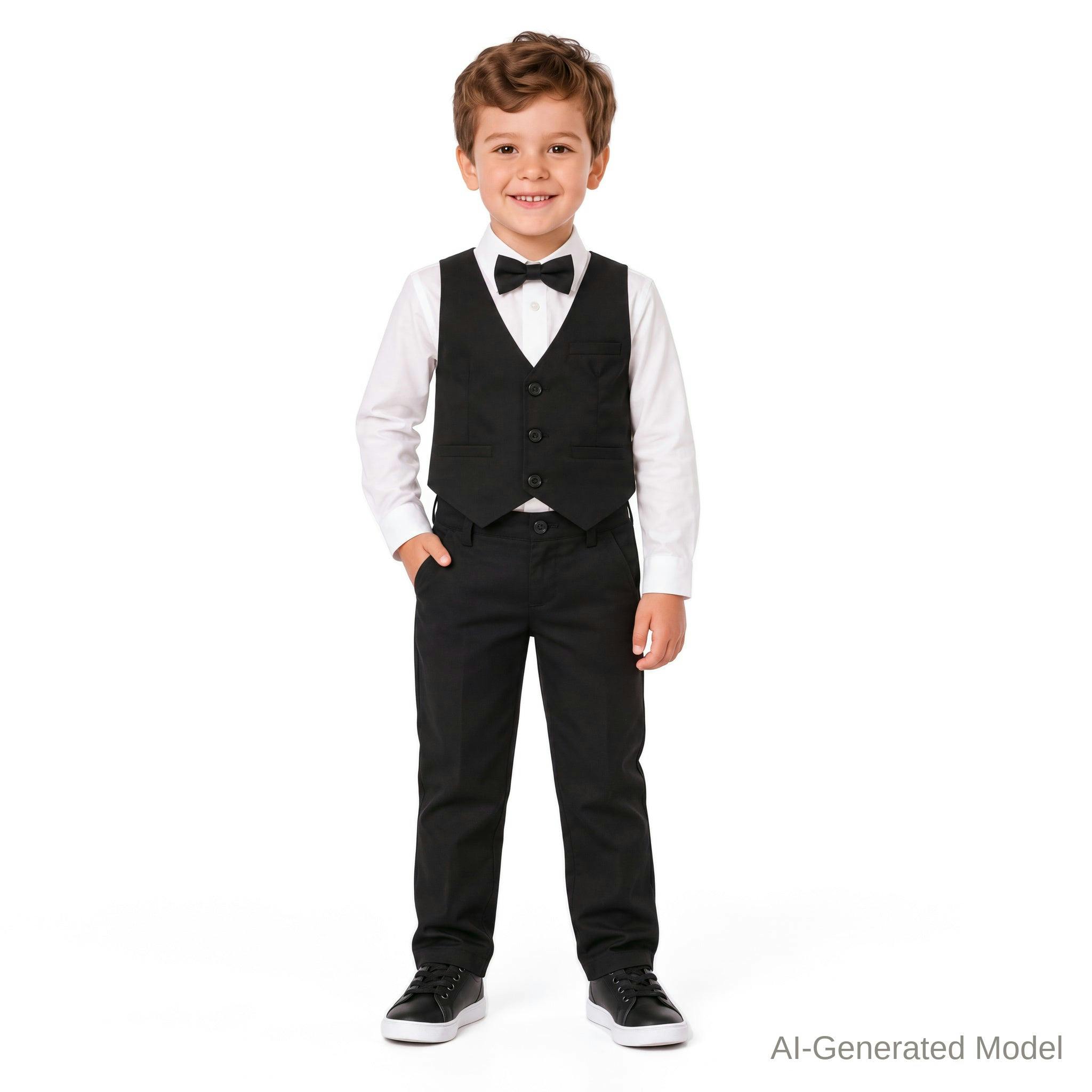 Kids 3-Piece Dapper-in-a-Dash Vest Set | Black