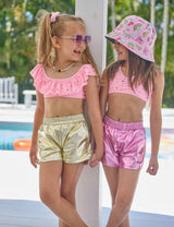 Metallic Track Shorts Blue