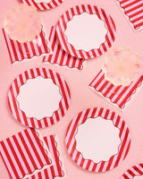 Candy Stripe Plates - 10 paper plates, 7in