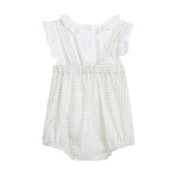 Beige Dotted Lace Romper