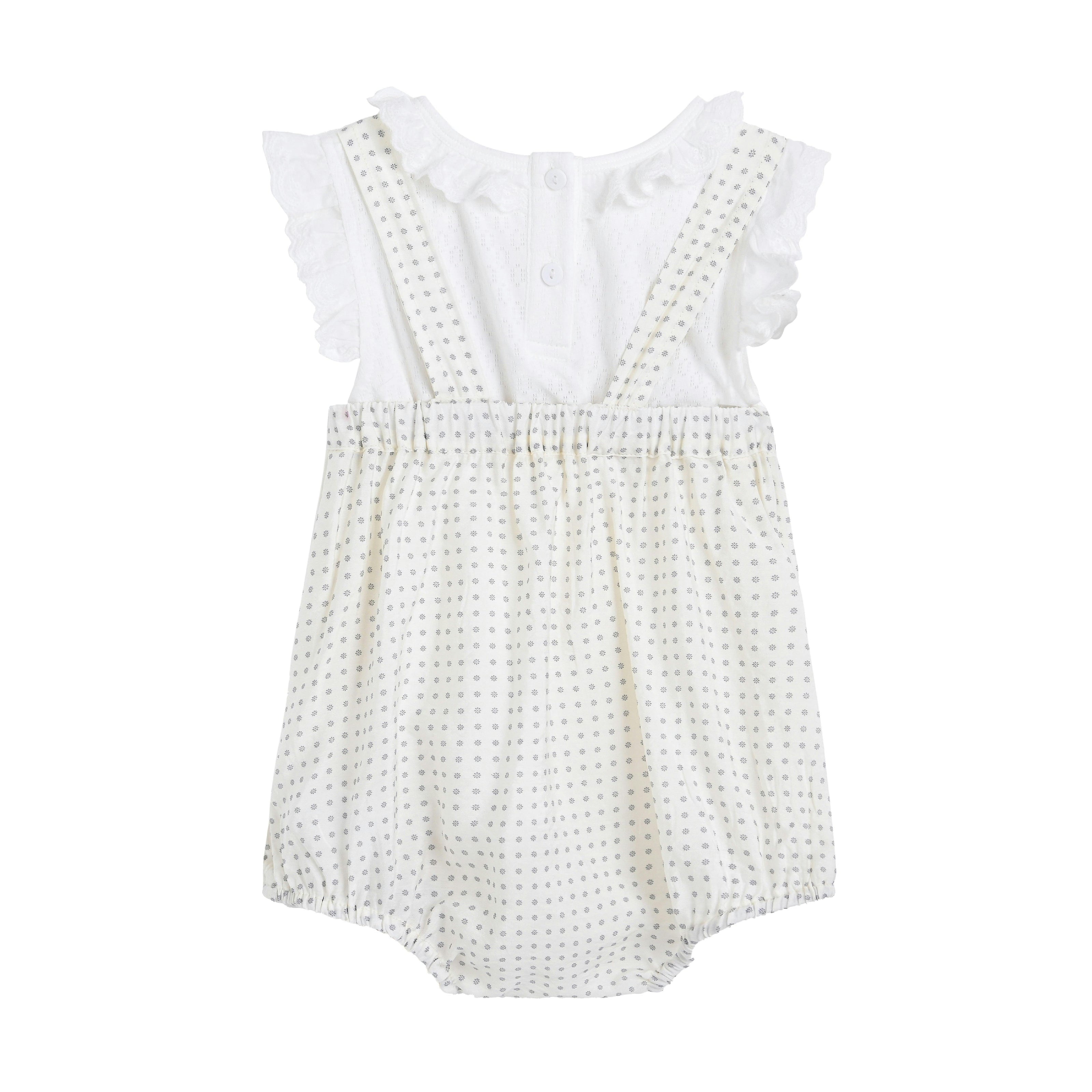 Beige Dotted Lace Romper