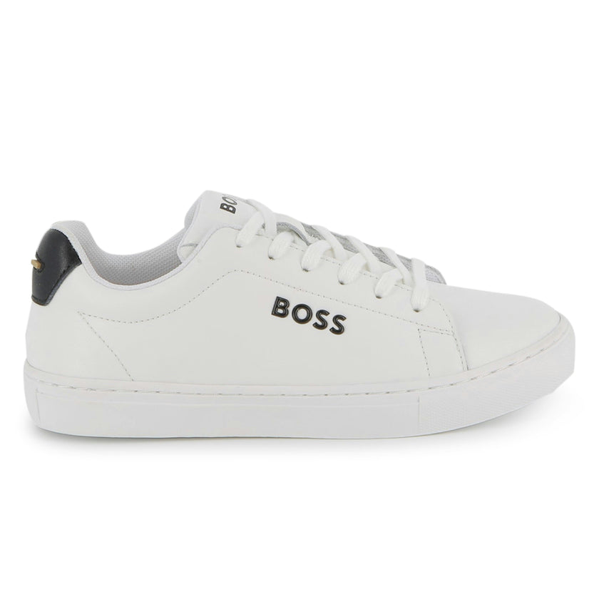 White Low-Top Leather Sneakers