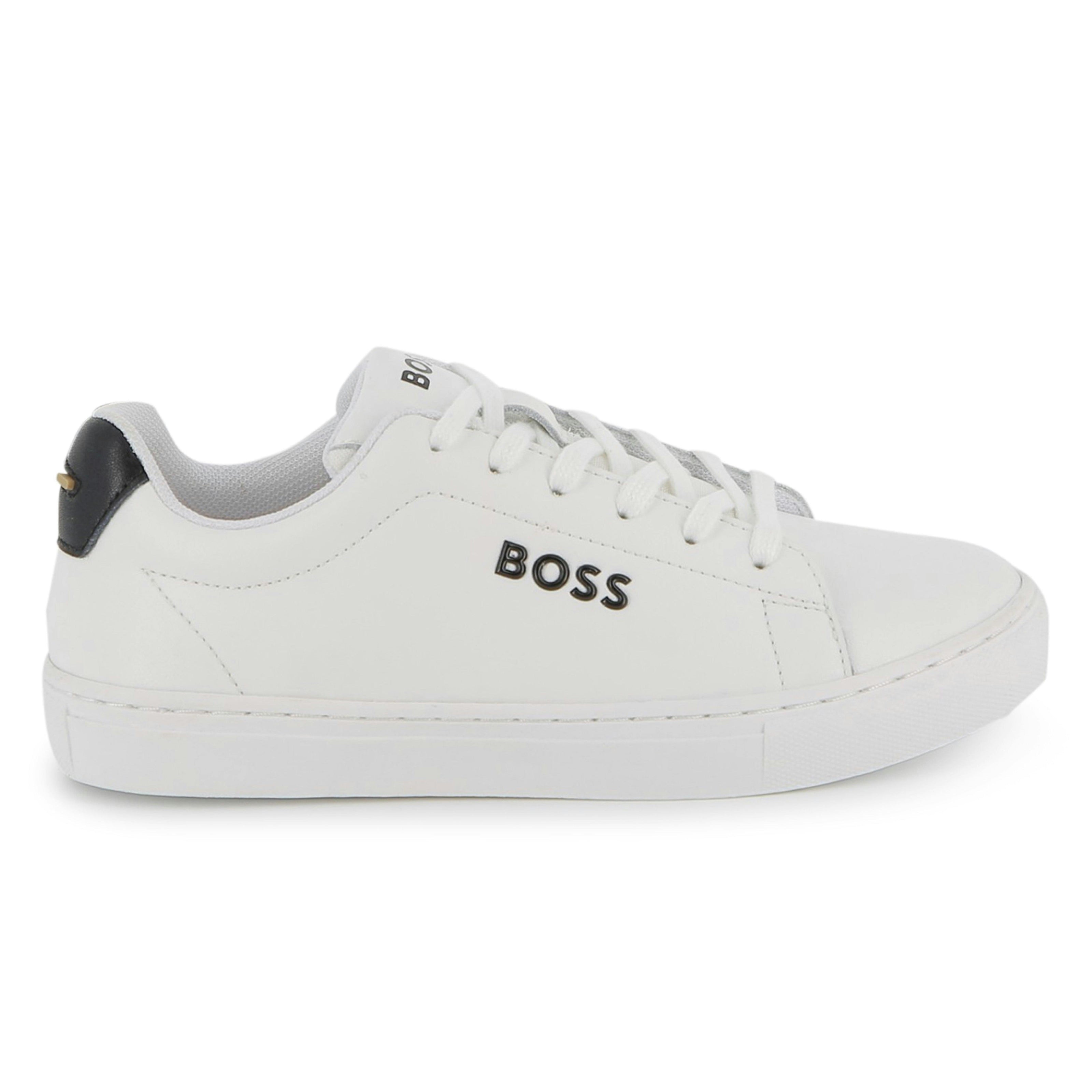 White Low-Top Leather Sneakers