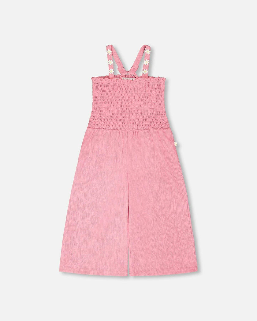 Crinkle Jersey Jumpsuit With Smocking