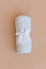 Blue Stripe Swaddle and Teether Set - Fox