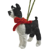 Boston Hand Knit Christmas Ornament