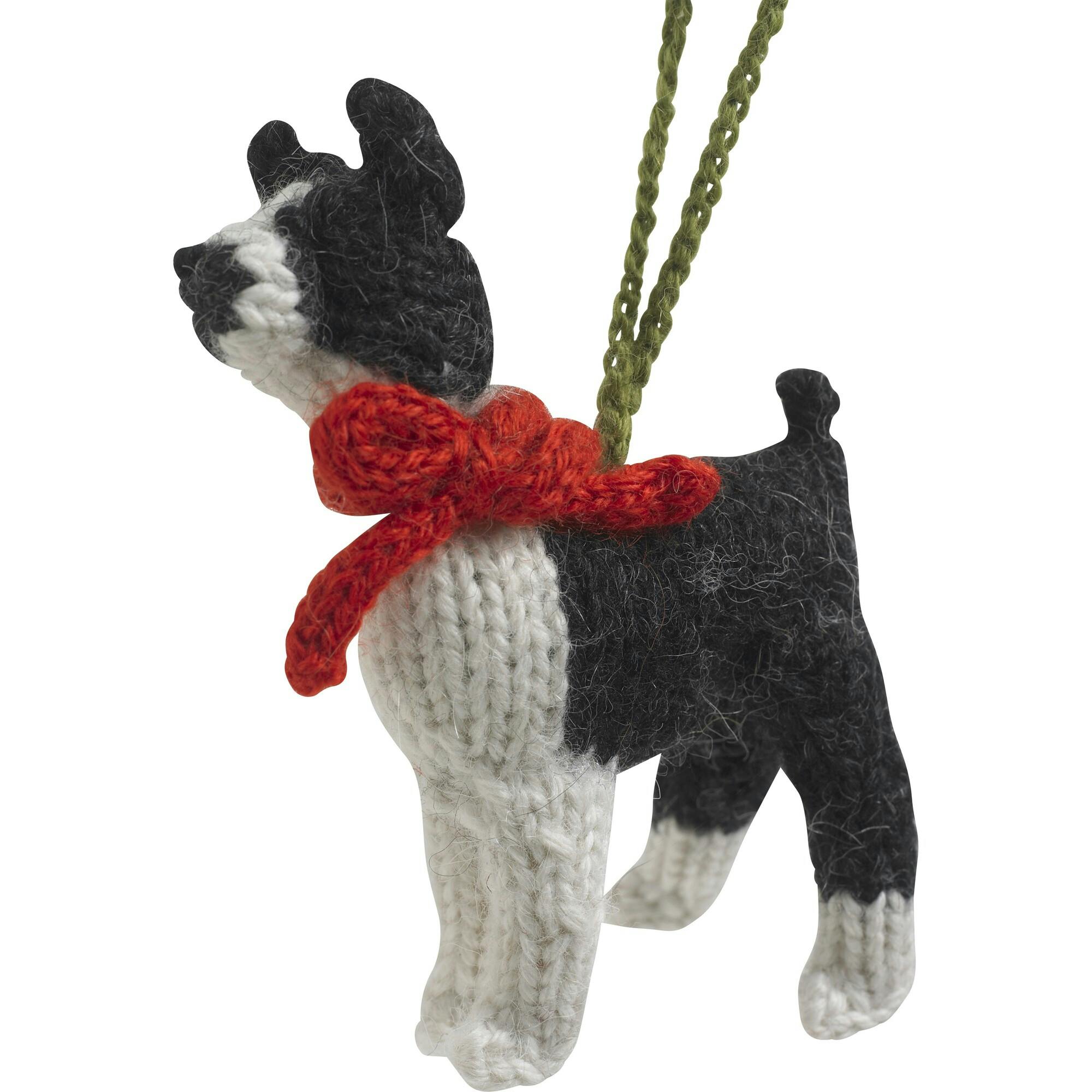 Boston Hand Knit Christmas Ornament