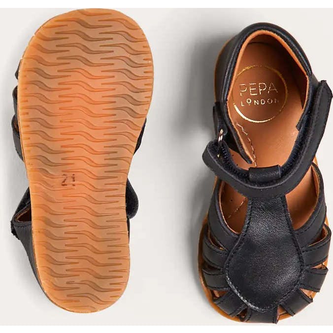 Leather Fishermans Sandals in Navy (21-27EU)