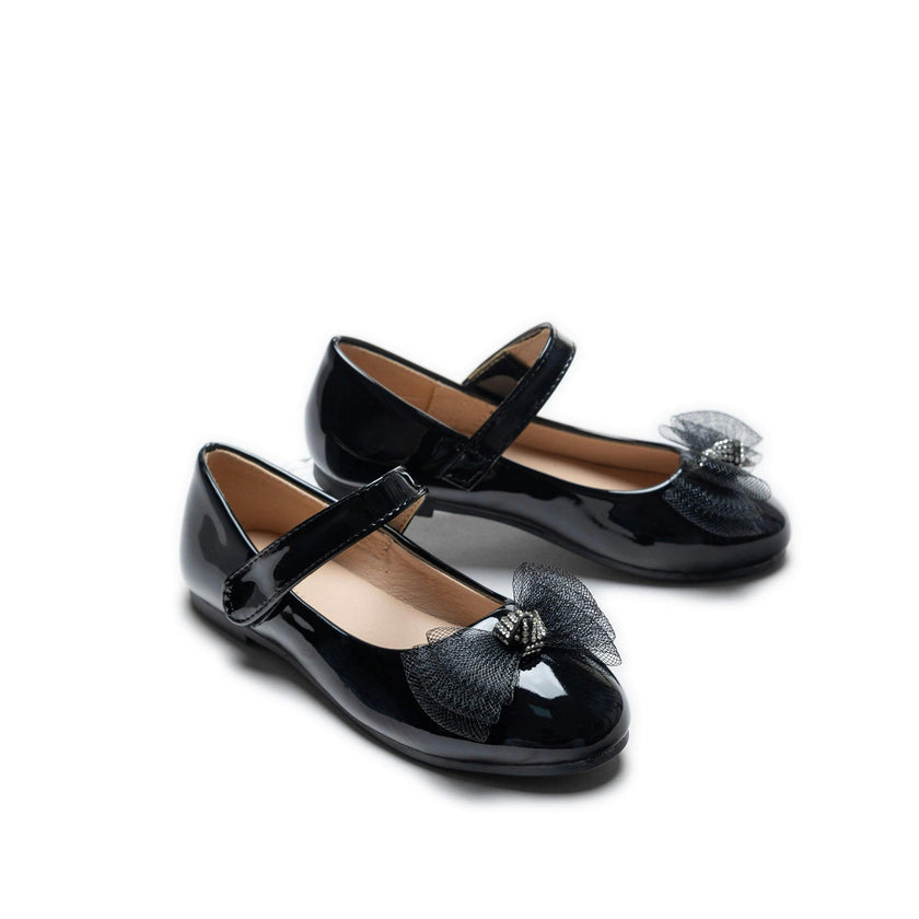 Black Lucille Bow Flats