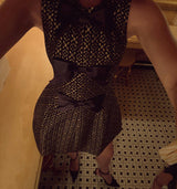 The Blythe Bow Dress - Metallic Brocade