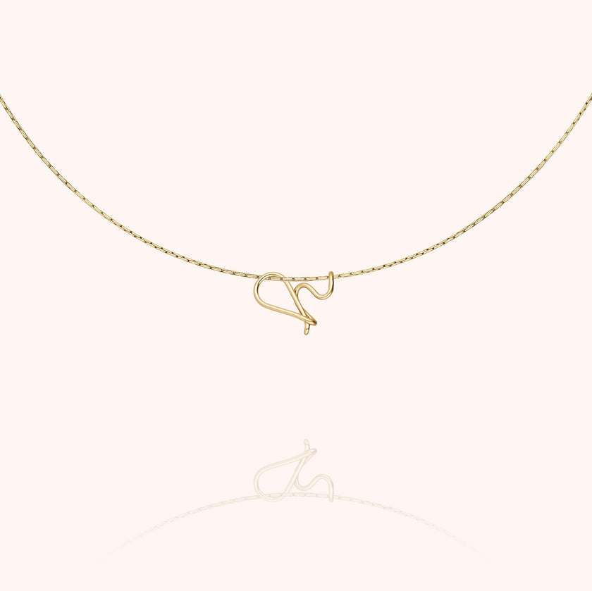 Initial Necklace, 14k Yellow Gold Filled