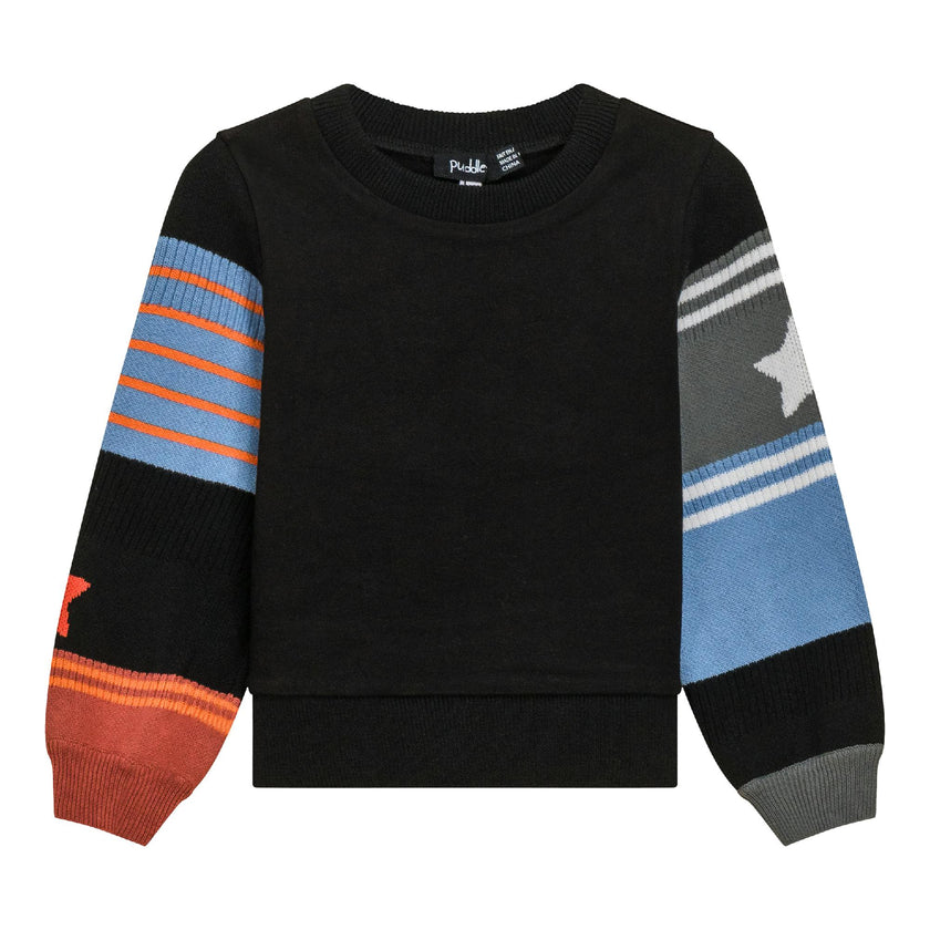 Striped Knit Fleece Top
