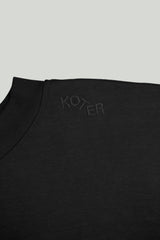 Adult Rory Long Sleeve Black Cotton Rib Tee