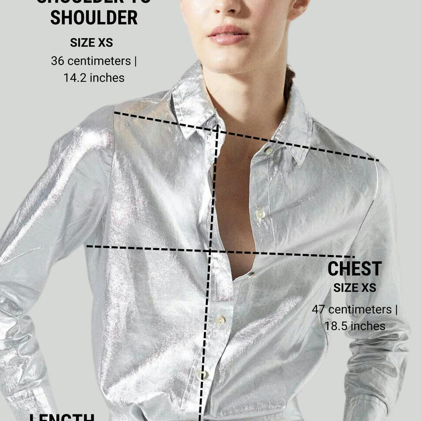 San Marino Metallic Linen Shirt - Silver