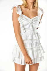 Willow Satin Mini Skirt White