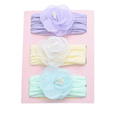 Multicolor Elastic Flower Headband Set