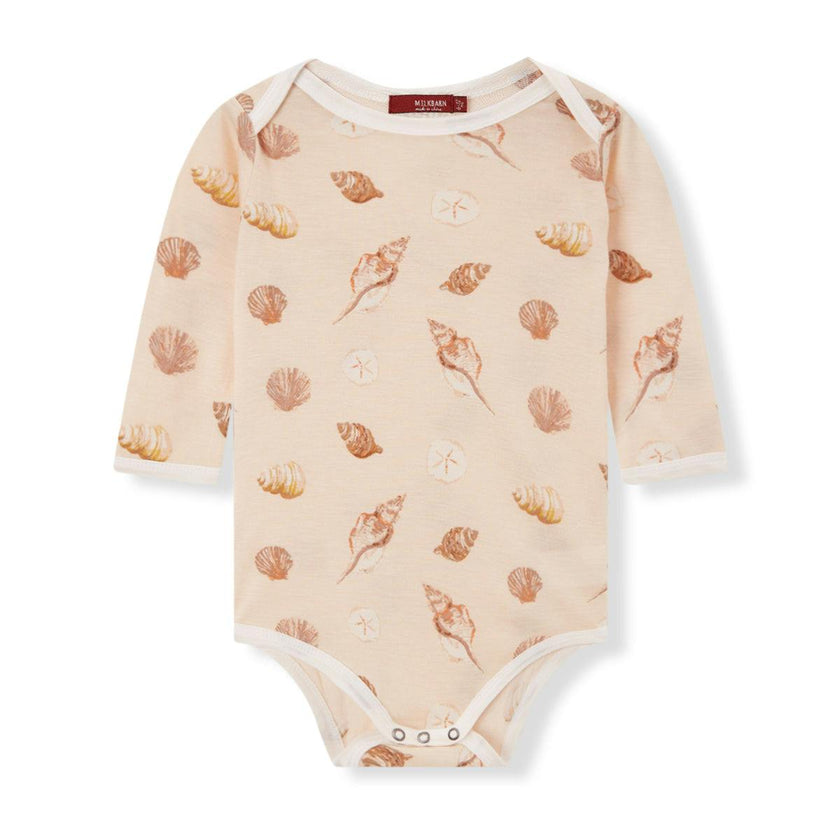 Seashells Bamboo Long Sleeve One Piece