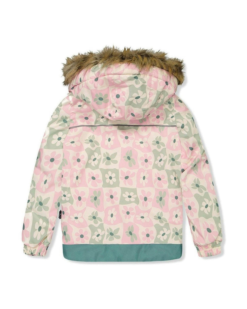 Two Piece Discover Snowsuit White With Retro Pink Print