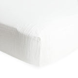 Cotton Muslin Crib Sheet - White