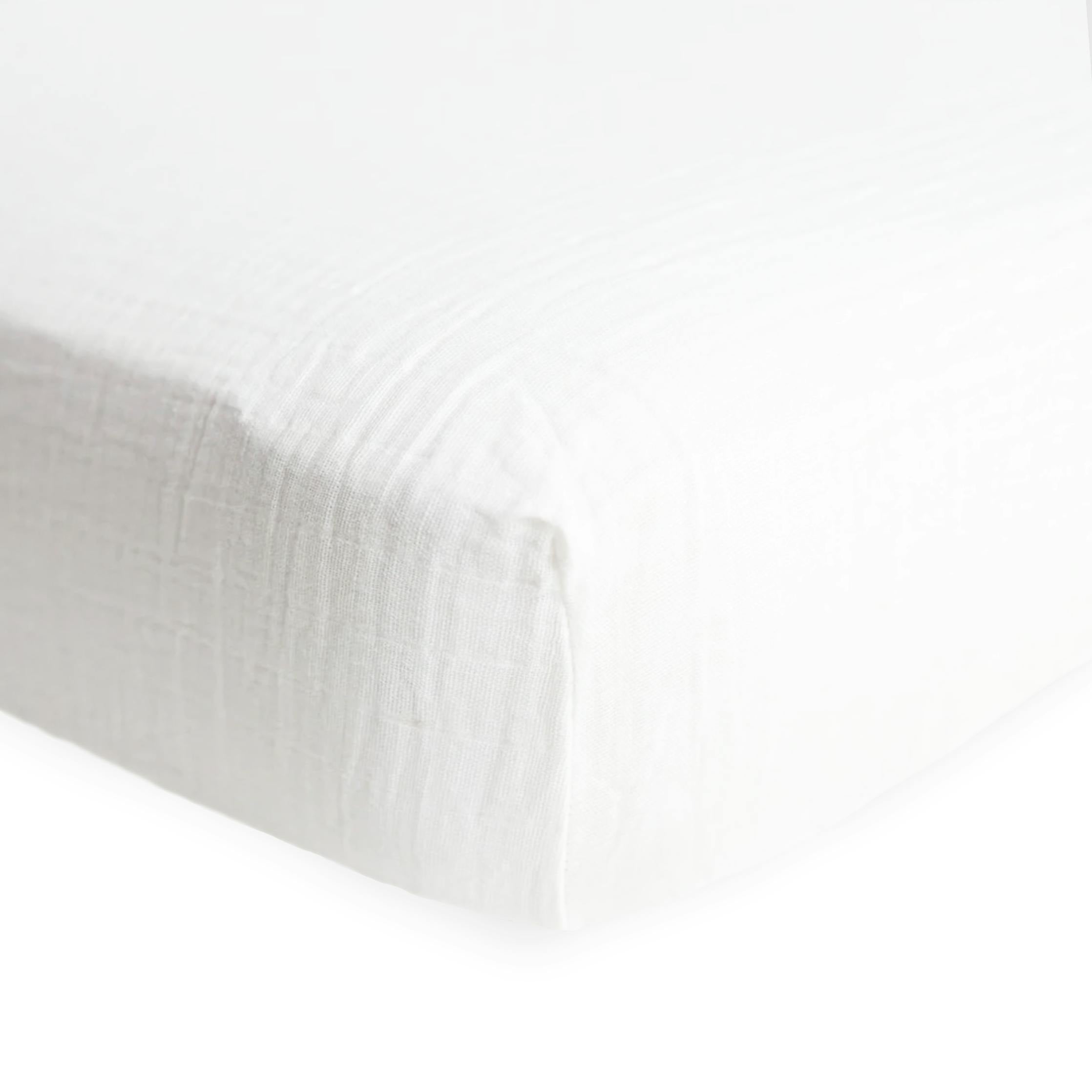 Cotton Muslin Crib Sheet - White