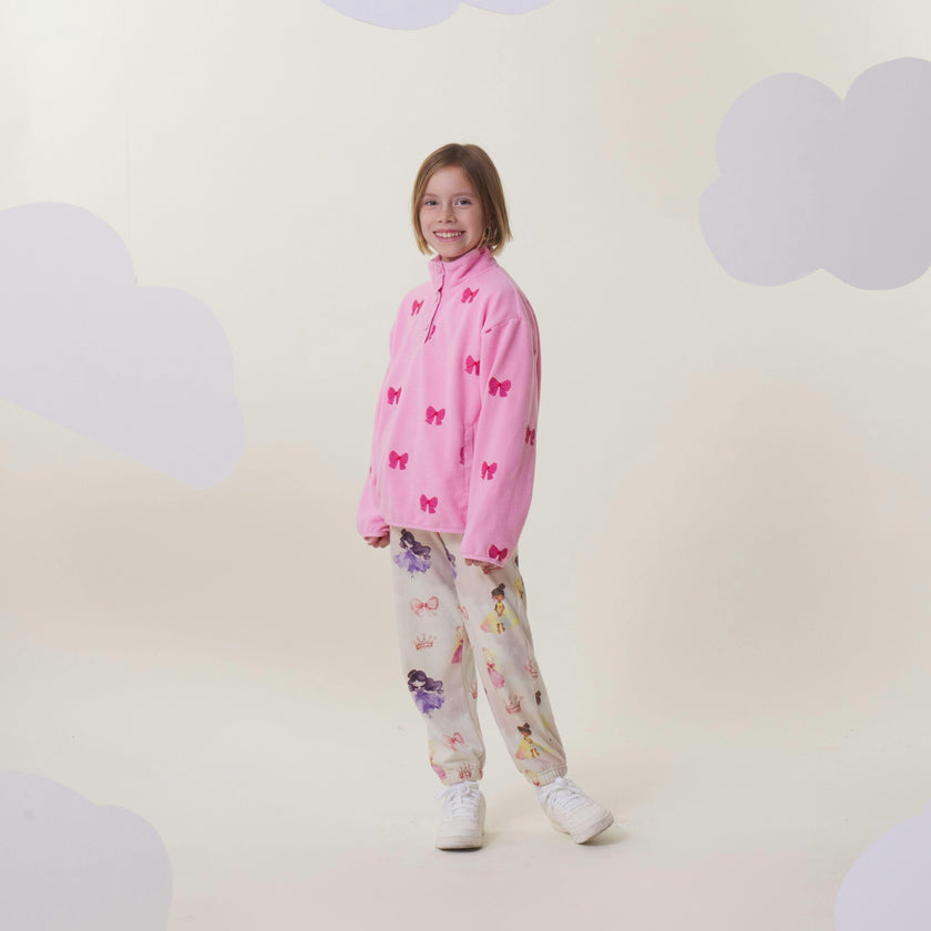 Embroidered Pull Over Fleece, Lovely Bow