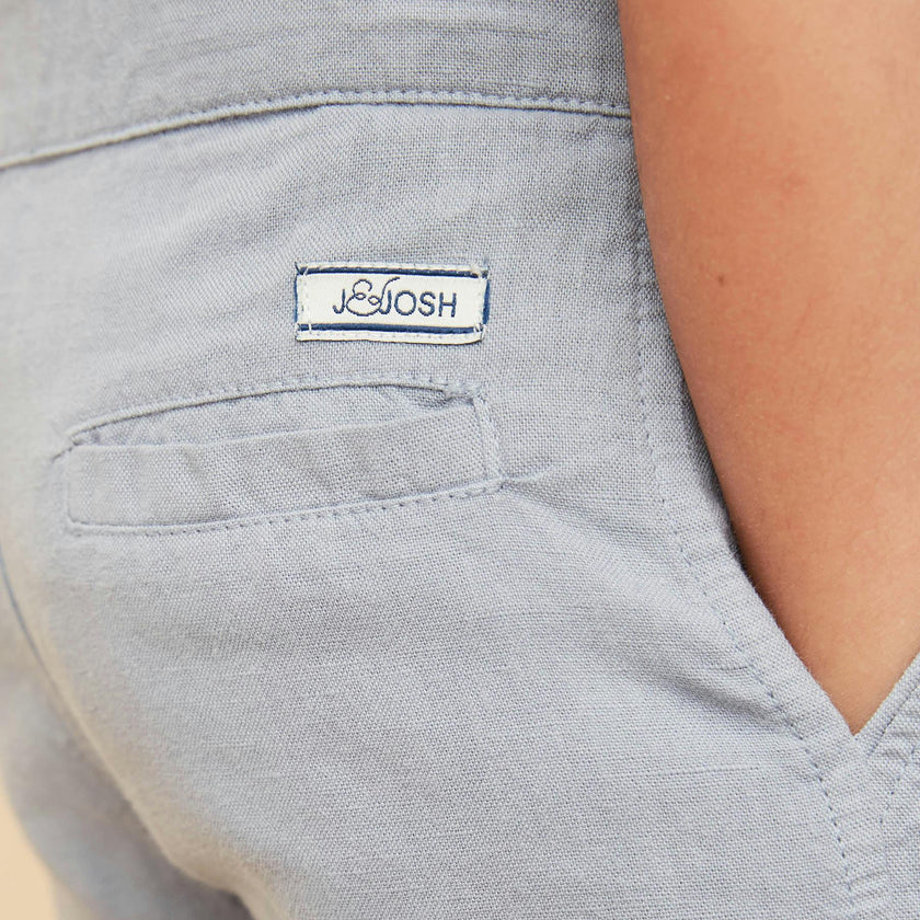 Blue Grey Linen Cotton Shorts