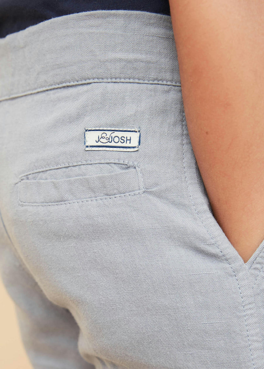 Blue Grey Linen Cotton Shorts