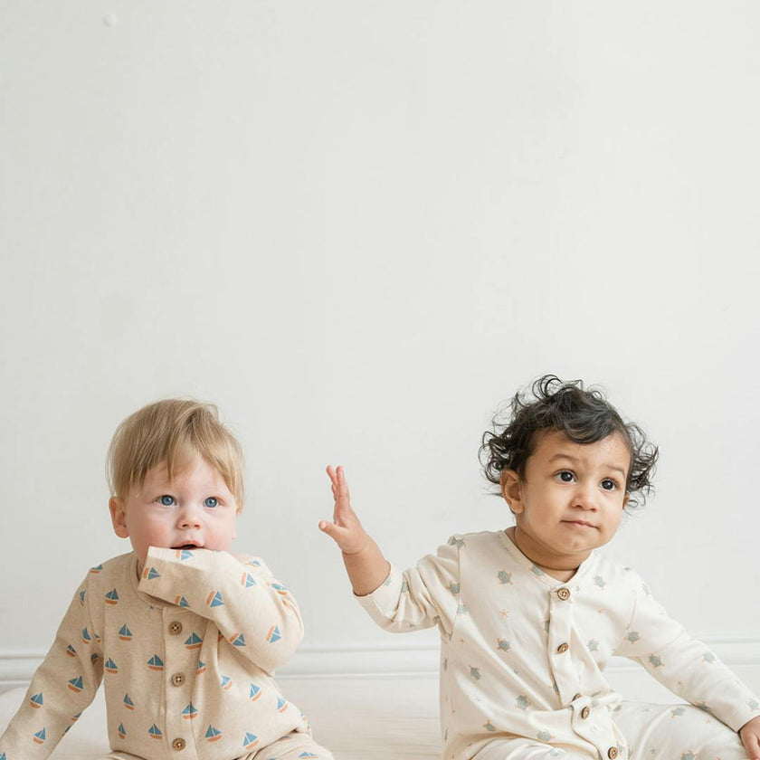 Quinn Magnetic Playsuit in Sailboats