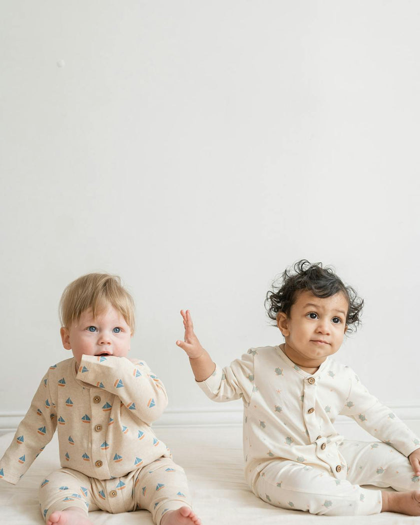 Quinn Magnetic Playsuit in Sailboats