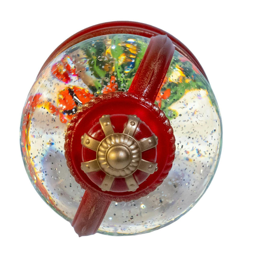 Kurt Adler 9-Inch Battery Operated LED Nutcracker Suite & Christmas Tree With Swirling Glitter Water Dome