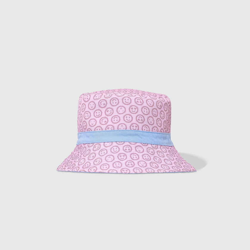 Reversible Bucket Hat – Pink Smile
