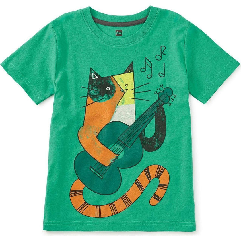 Flamenco Feline Graphic Tee, Green