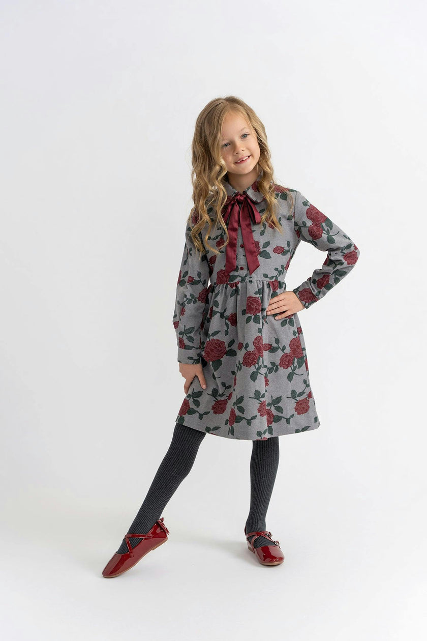 Printed Woven Elastic Waist Dress