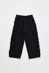 LACE FLOWERS PANTS BLACK