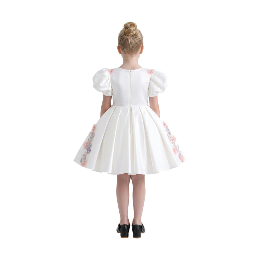 White Noeline Floral Appliqué Dress