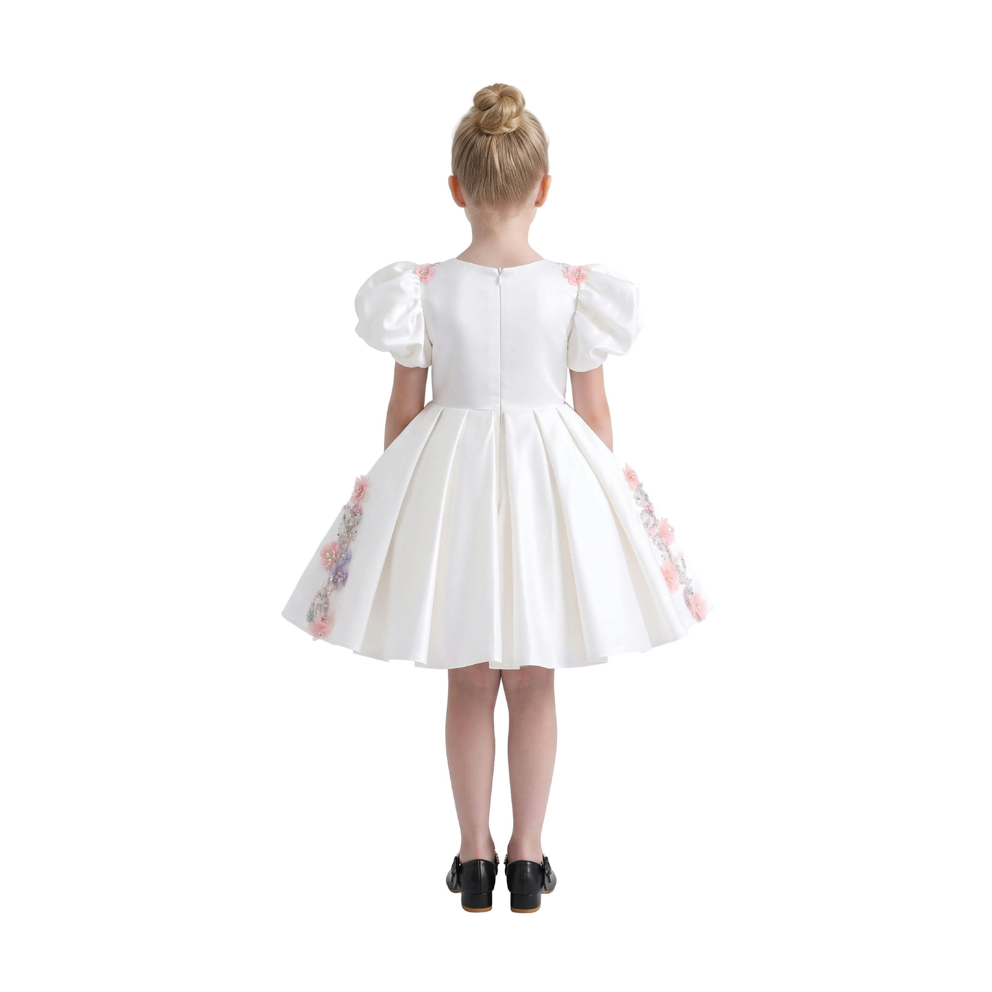 White Noeline Floral Appliqué Dress