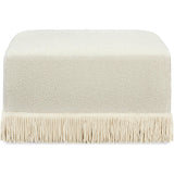 Crawford Boucle With Tassel Fringe Gliding Ottoman
