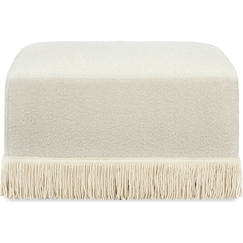 Crawford Boucle With Tassel Fringe Gliding Ottoman