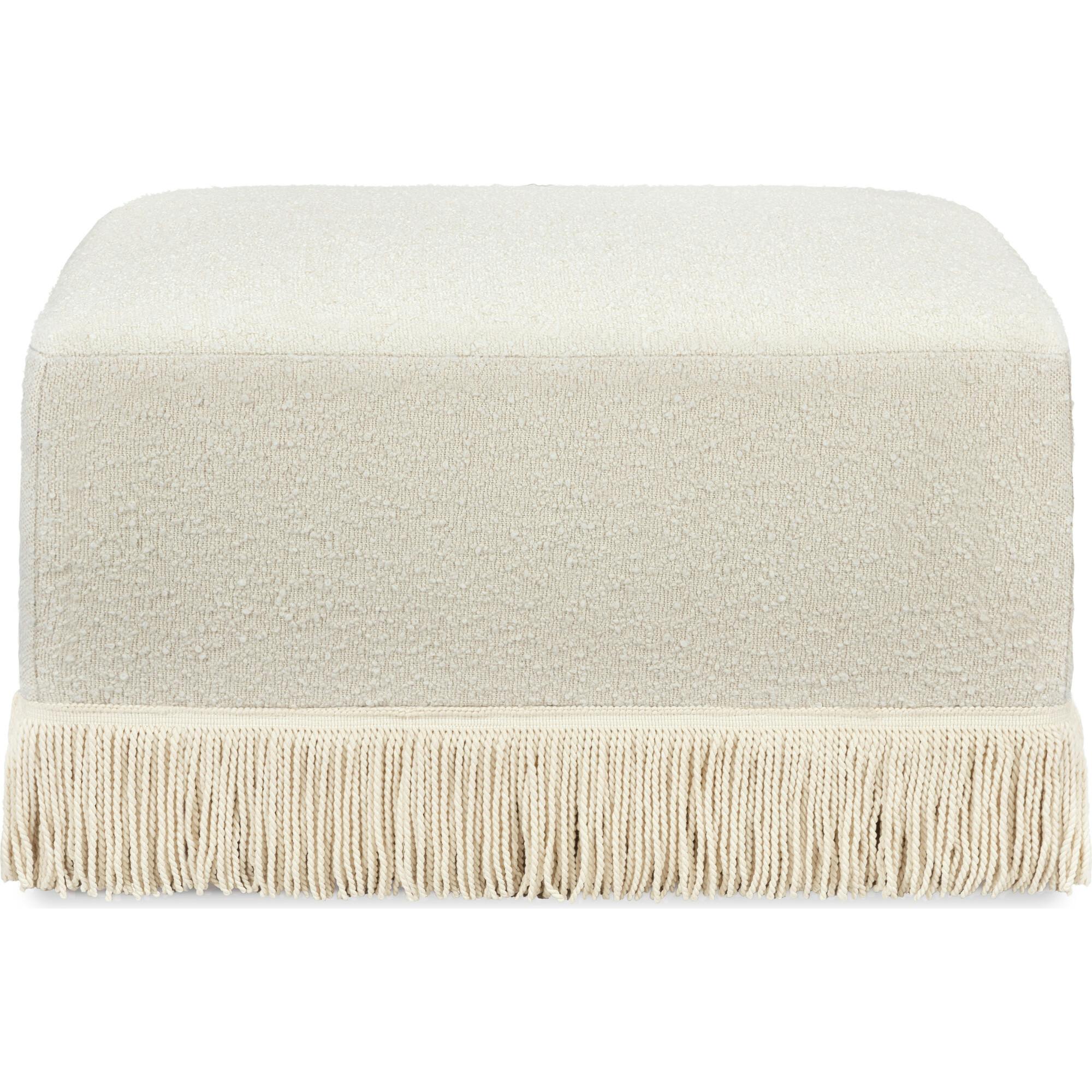 Crawford Boucle With Tassel Fringe Gliding Ottoman