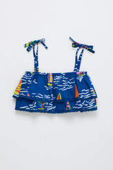 BARCOS RUFFLES TOP BLUE