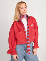 women's denim jacket - retro red