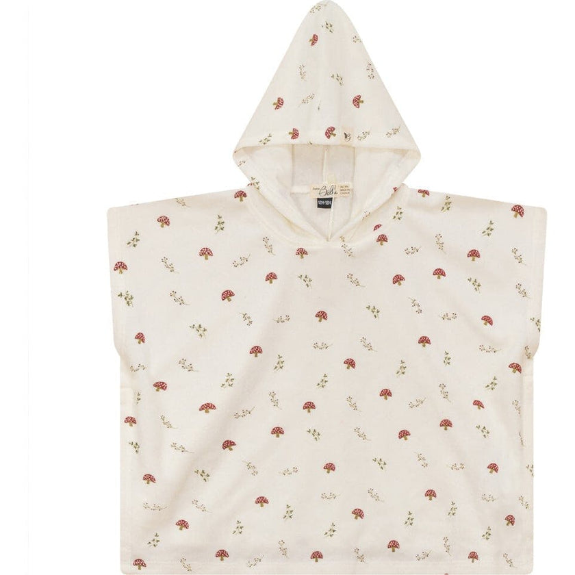 Printed Terry Poncho Beige/Cream