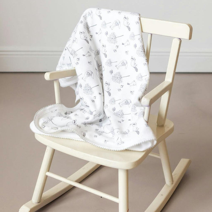 Gray Raccoon Pima Cotton Baby Blanket