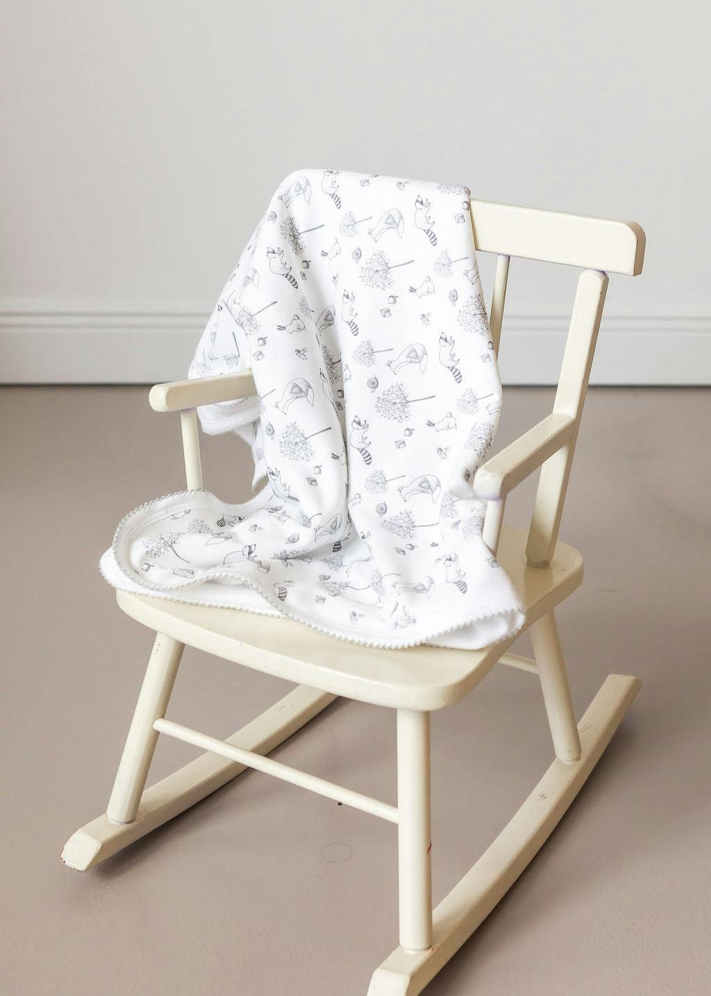 Gray Raccoon Pima Cotton Baby Blanket