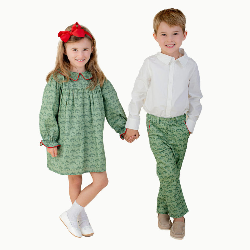 Boys' Holiday Chinos in Christmas Village