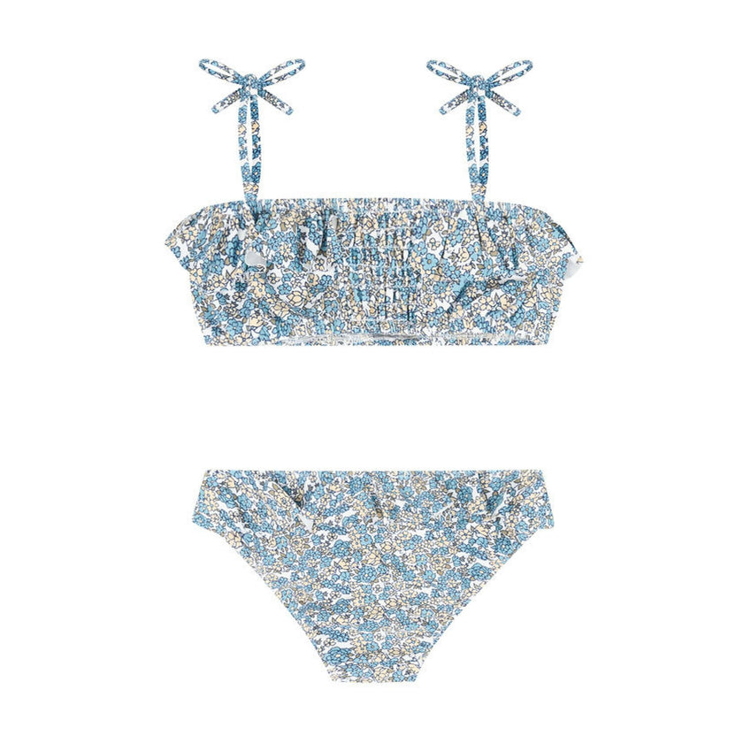 girls original slate floral bandeau bikini